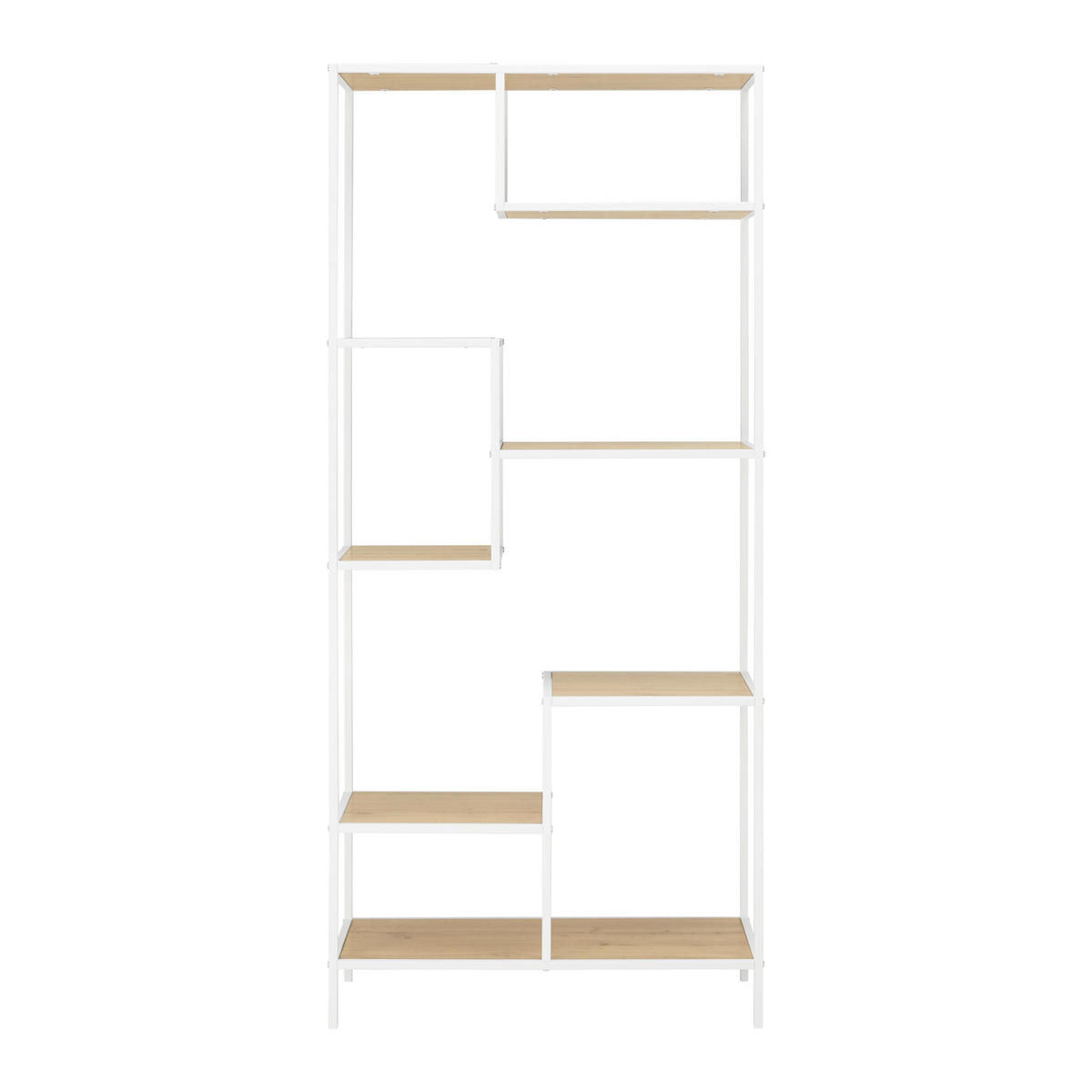 REGAL Fiona Kieferfarben/ Weiß MDF - Weiß, Metall (80/180/35cm)