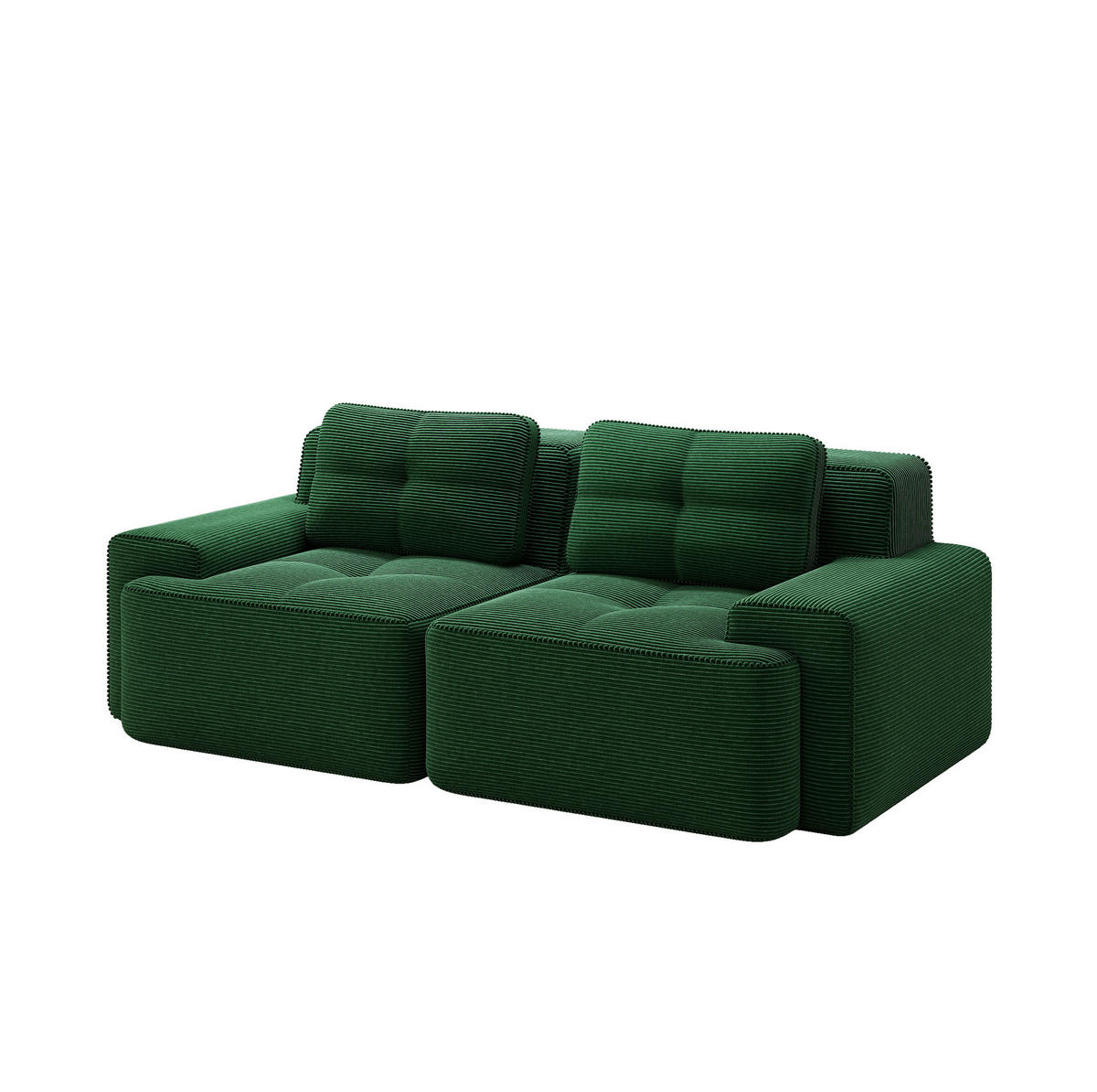 SOFA modular mit Tiefsitz Cord Green - Grün, Kunststoff (104/69/204cm) - Meubliv