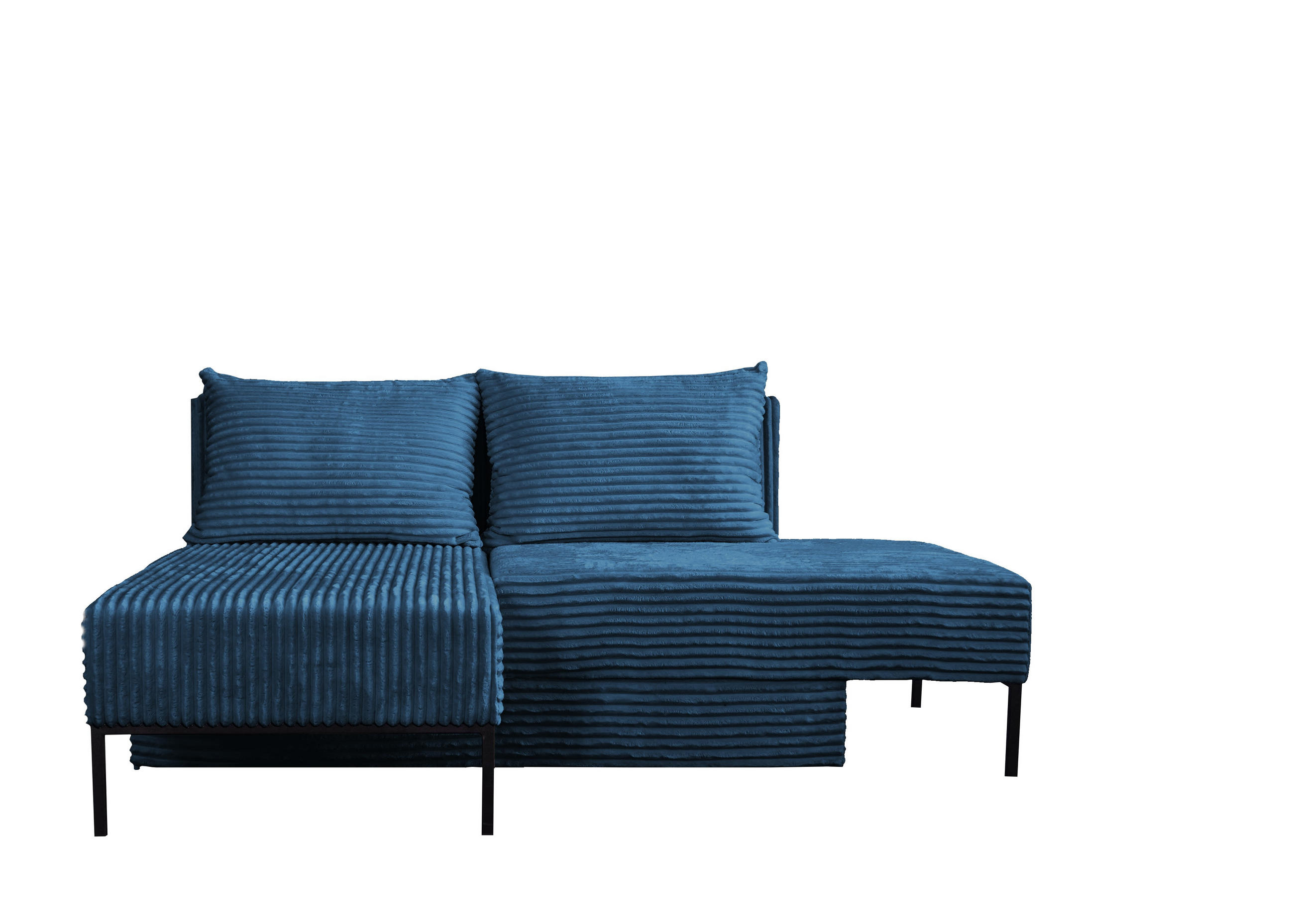 ECKSOFA Mit Schlaffunktion MOOKA 4in1-Multifunktions-System Stoff Velo Links Dunkelblau - Dunkelblau, Holz/Textil (145/160cm) - Kaiser Möbel