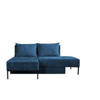 ECKSOFA Mit Schlaffunktion MOOKA 4in1-Multifunktions-System Stoff Velo Links Dunkelblau - Dunkelblau, Holz/Textil (145/160cm) - Kaiser Möbel