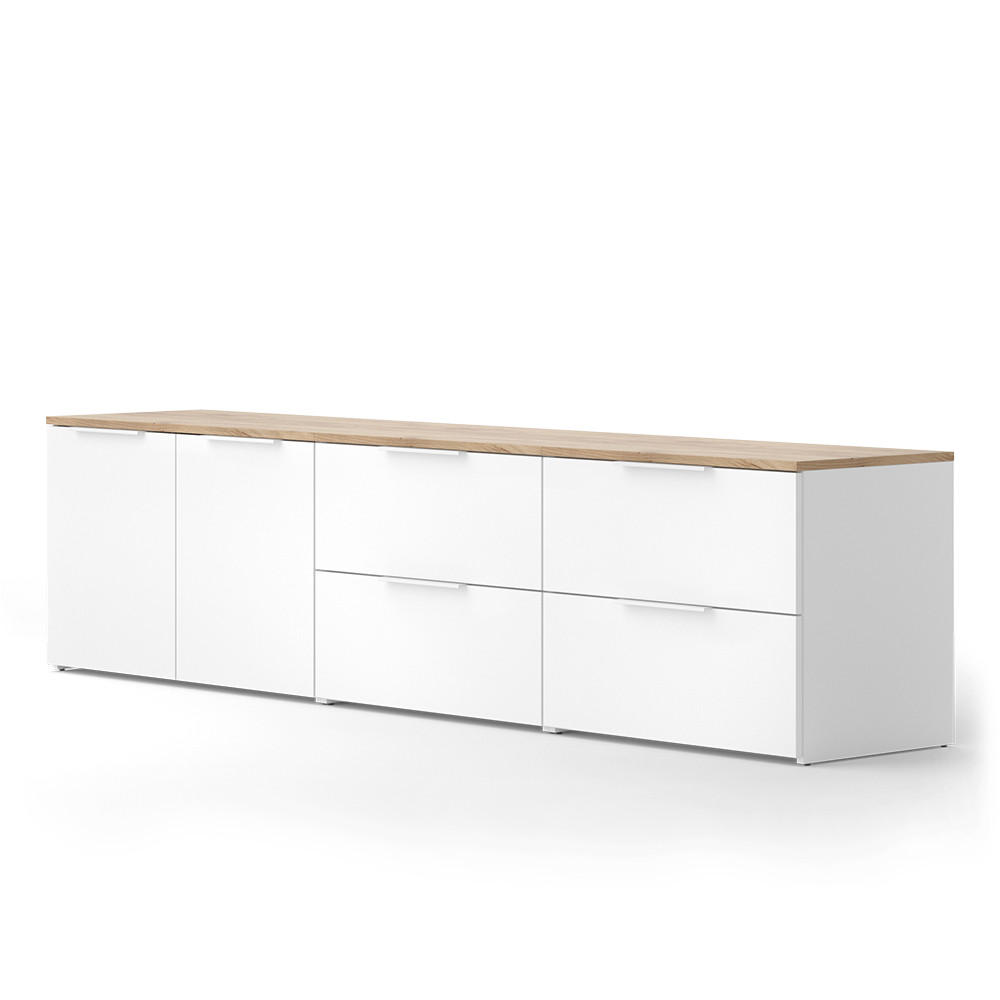 ŽIVÁ STĚNA Wido Bílá/Sonoma - bílá/Sonoma dub, kompozitní dřevo (200/50/40cm) - Vicco