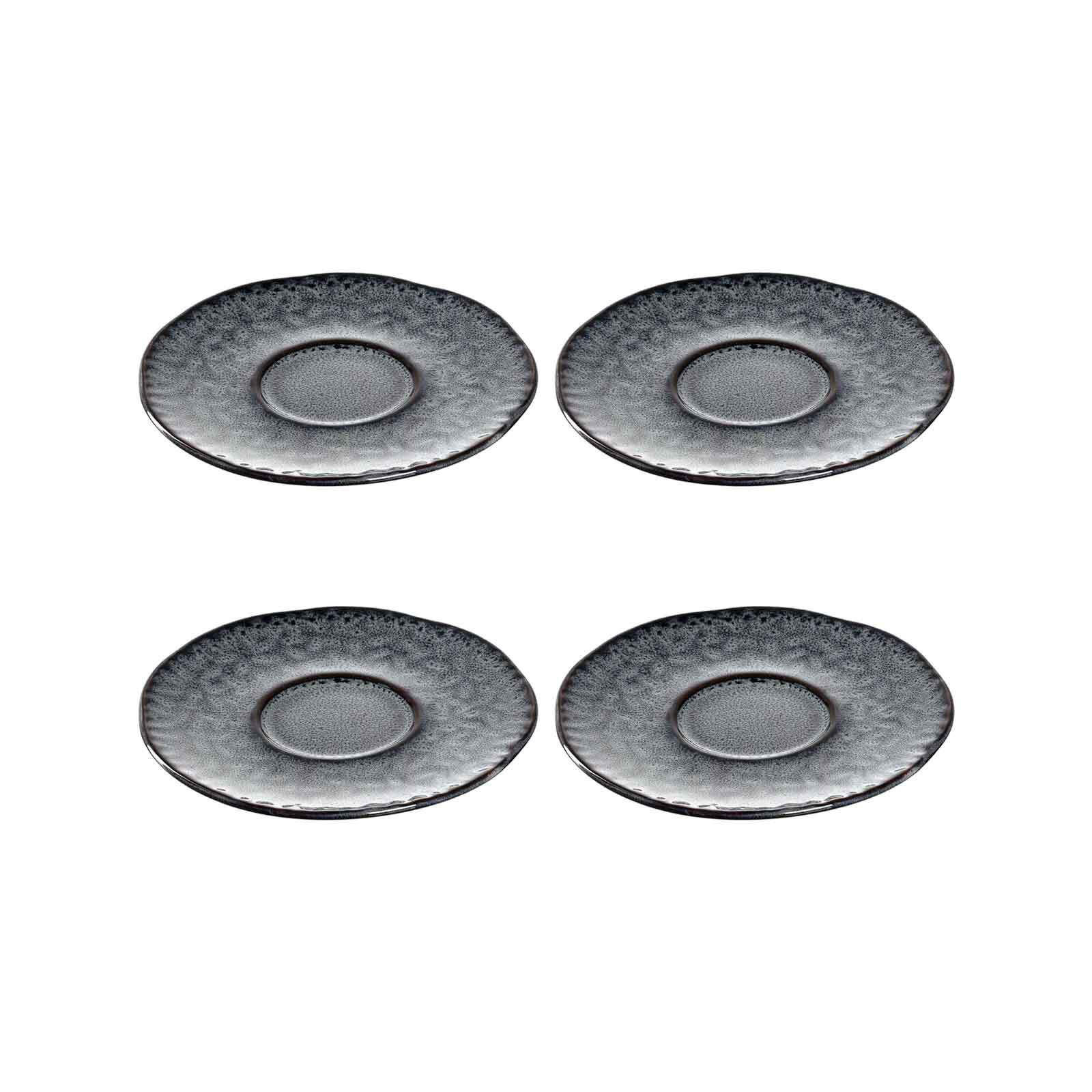 ESPRESSOUNTERTASSEN Matera anthrazit ø 11.0 cm 4er Set - Grau, Keramik (11cm) - Leonardo Living