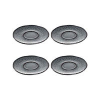 ESPRESSOUNTERTASSEN Matera anthrazit ø 11.0 cm 4er Set - Grau, Keramik (11cm) - Leonardo Living