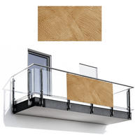 BALKON-SICHTSCHUTZ Struktur - Natur - Kunst - Rattan - Naturfarben, Kunststoff (200/110cm) - MuchoWow