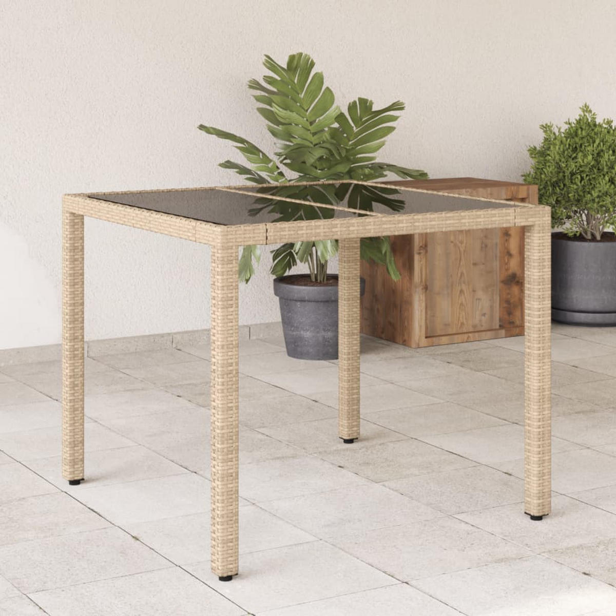 GARTENTISCH Tischger 90/75/90 cm - Beige, Naturmaterialien (90/90/75cm) - ZMH
