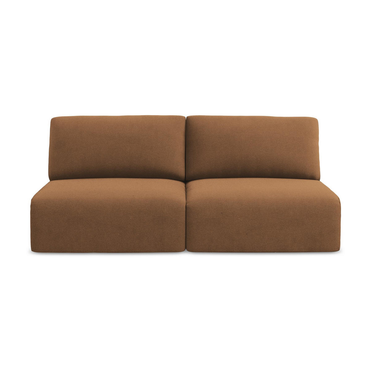 3-SITZER SOFA mit Schlaffunktion Strukturstoff Stoff Orange - Beige/Terracotta, Kunststoff/Textil (216/79/102cm) - LaMiaSofa