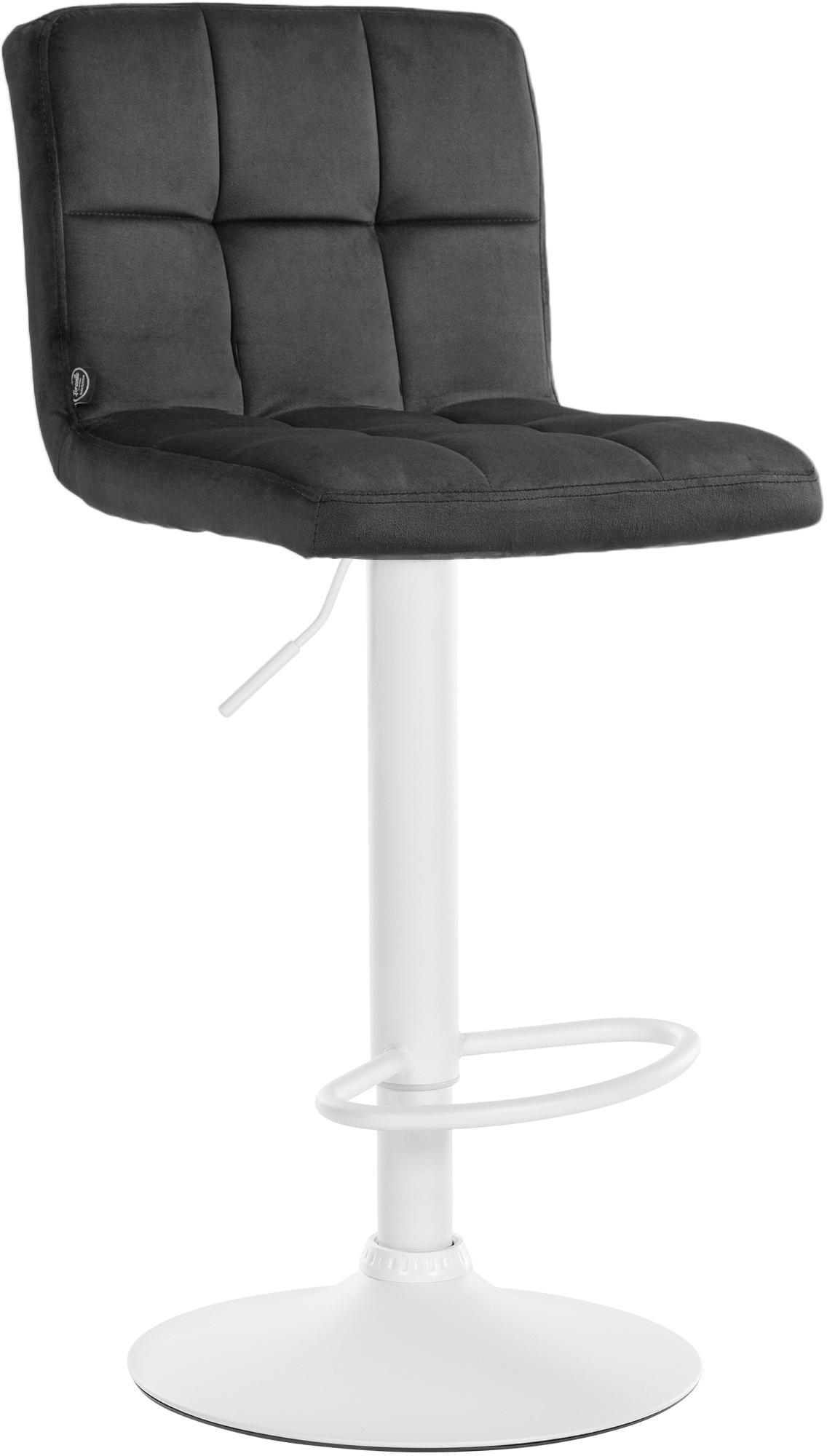 BARHOCKER Samt dunkelgrau - Dunkelgrau/Weiß, Textil/Metall (46/94/47cm) - CLP