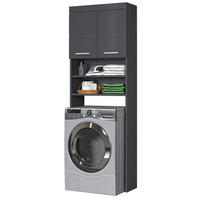 WASCHMASCHINENSCHRANK grau Hochglanz 63 x 187 cm, Waschmaschinenüberbau mit Stauraum - Grau, Holzwerkstoff/Kunststoff (63/187/24cm) - Top.Furn