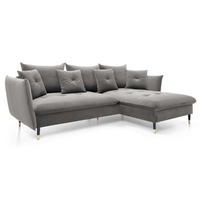 ECKSOFA 260 cm Sagir mit Schalffunktion, Bettkasten, Rechts - Grau - Schwarz/Grau, Holz (258/167cm) - Emporius