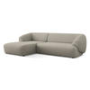 ECKSOFA Links Bouclé Stoff Beige - Beige/Schwarz, Kunststoff/Textil (156/280cm) - Makamii