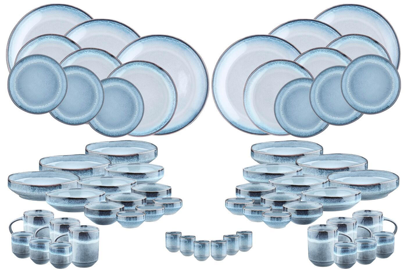 KOMPLETTSERVICE Plus Genesis - 60er-Set - Meer - Blau, Keramik (1/1/1cm) - Björn