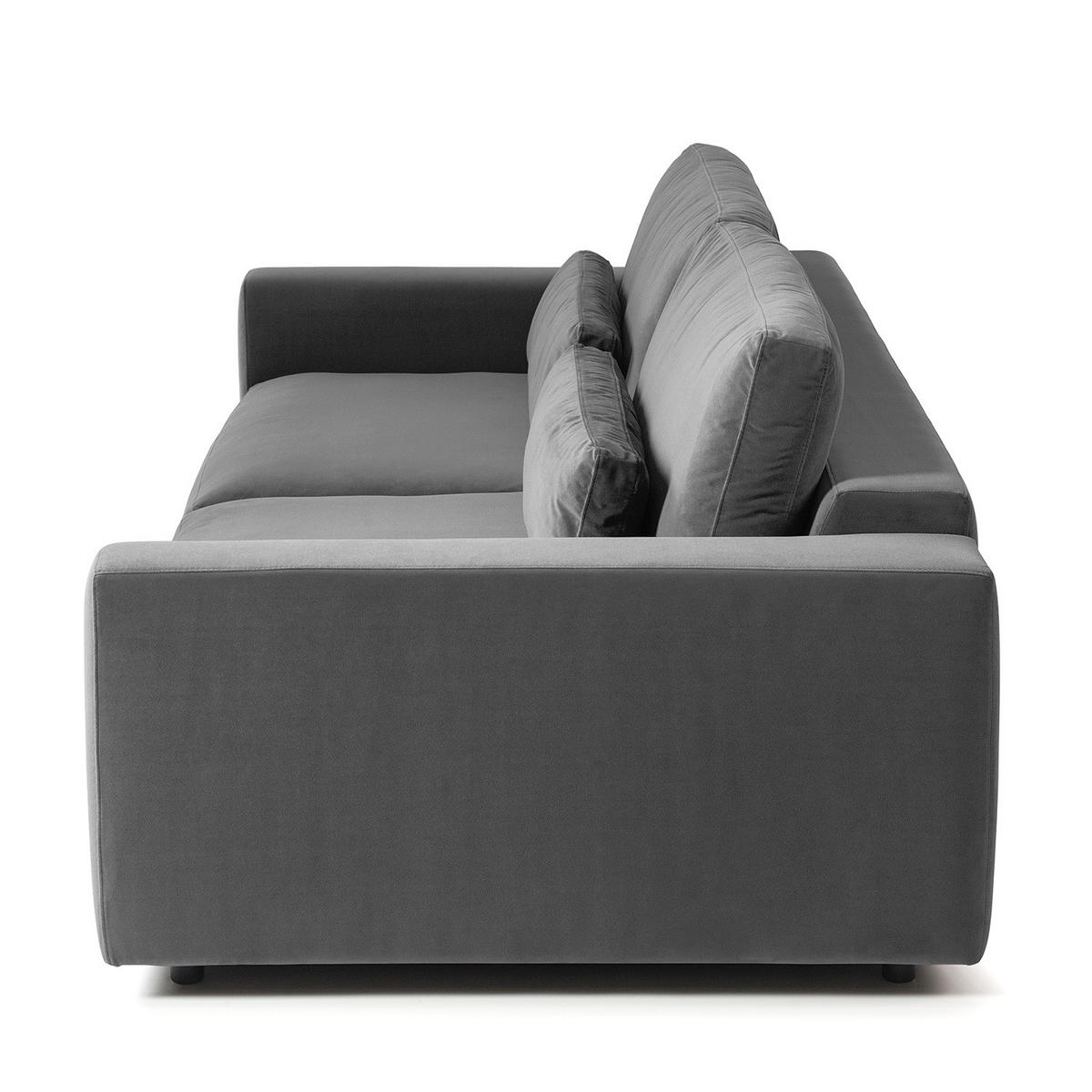 3-SITZER SOFA - Schwarz/Grau, Kunststoff/Textil (252/80/117cm) - home24
