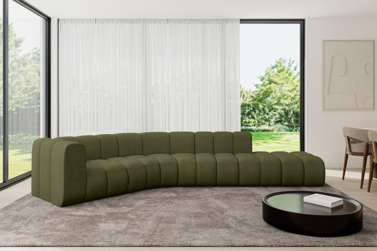 ECKSOFA modulares Sofa Tilmo-L1 - 399x194x70 cm Grün - Grün, Holzwerkstoff/Textil (399/194cm) - ALTDECOR