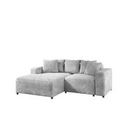 ECKSOFA Megan Xs In Stoff Poso - Hellgrau, Holzwerkstoff/Textil (240/165cm) - Fun Möbel