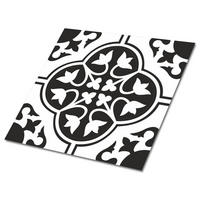 FLIESENAUFKLEBER 9 Stück 30x30 cm selbstklebend Blumenornament - Schwarz, Textil (30/1.6/30cm) - TULUP