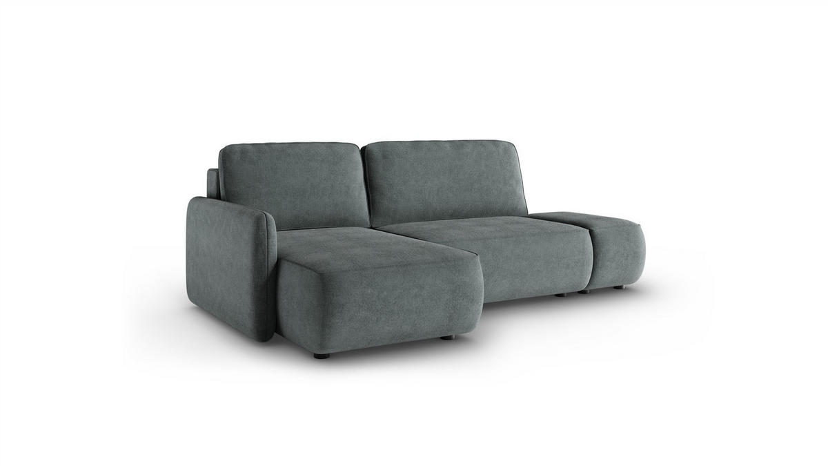 ECKSOFA Luka Mit Schlaffunktion - Dunkelgrau, Holzwerkstoff/Textil (229/148cm) - Fun Möbel
