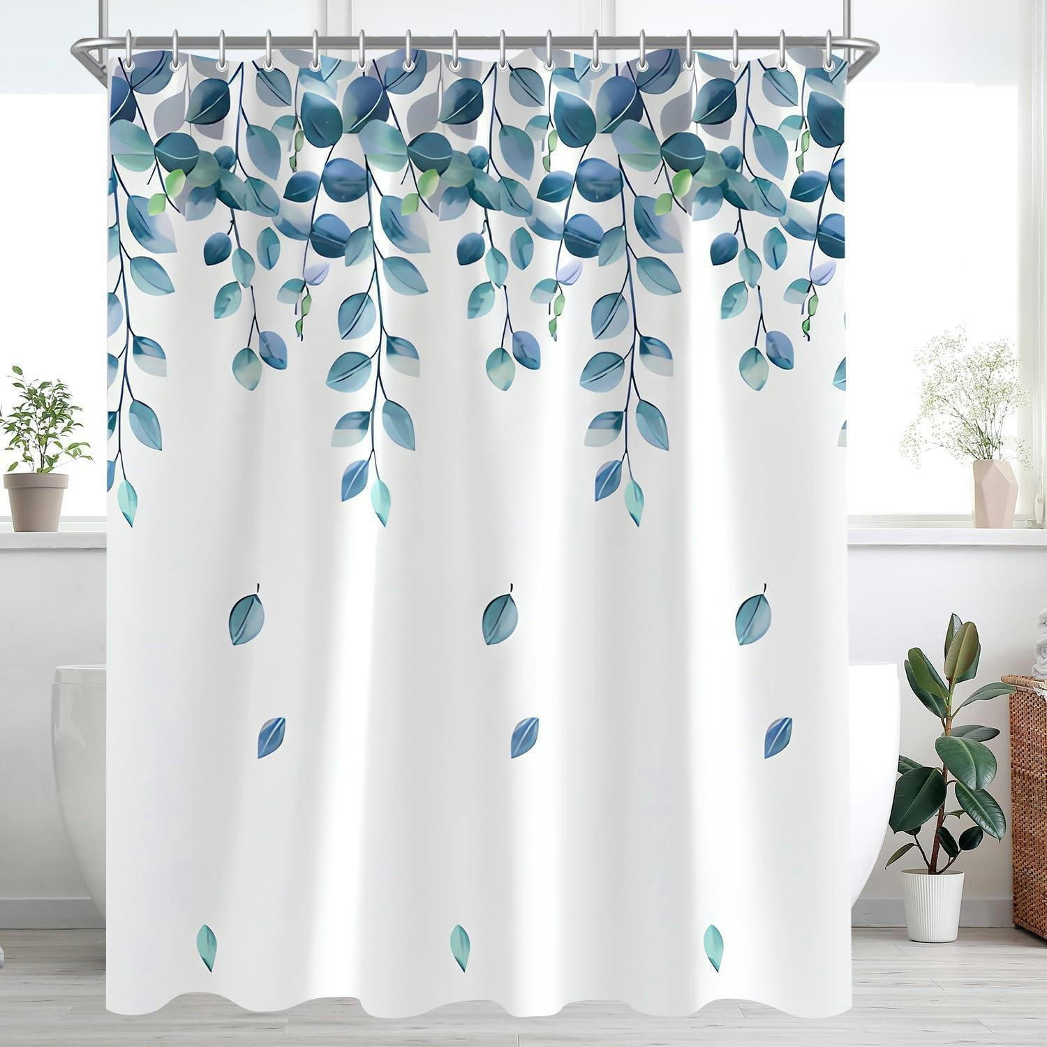DUSCHVORHANG Grün Blätter 300 x 200 cm - Grün, Textil (300/200cm)