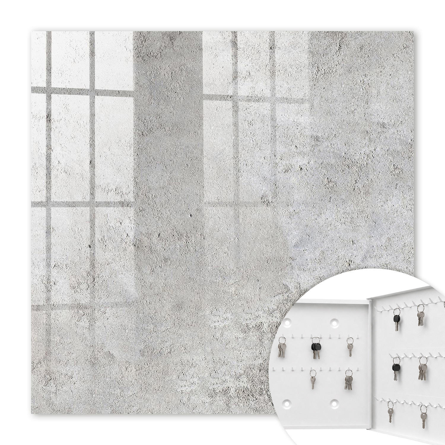 SCHLÜSSELBOX Weiß 30x30 cm – Türöffnung nach rechts - Graue Oberfläche - Grau, Metall (30/30/5cm) - TULUP