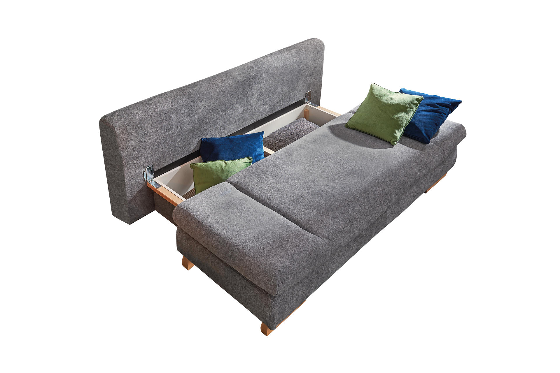 Graues Sofa mit Bettfunktion bei XXXLutz