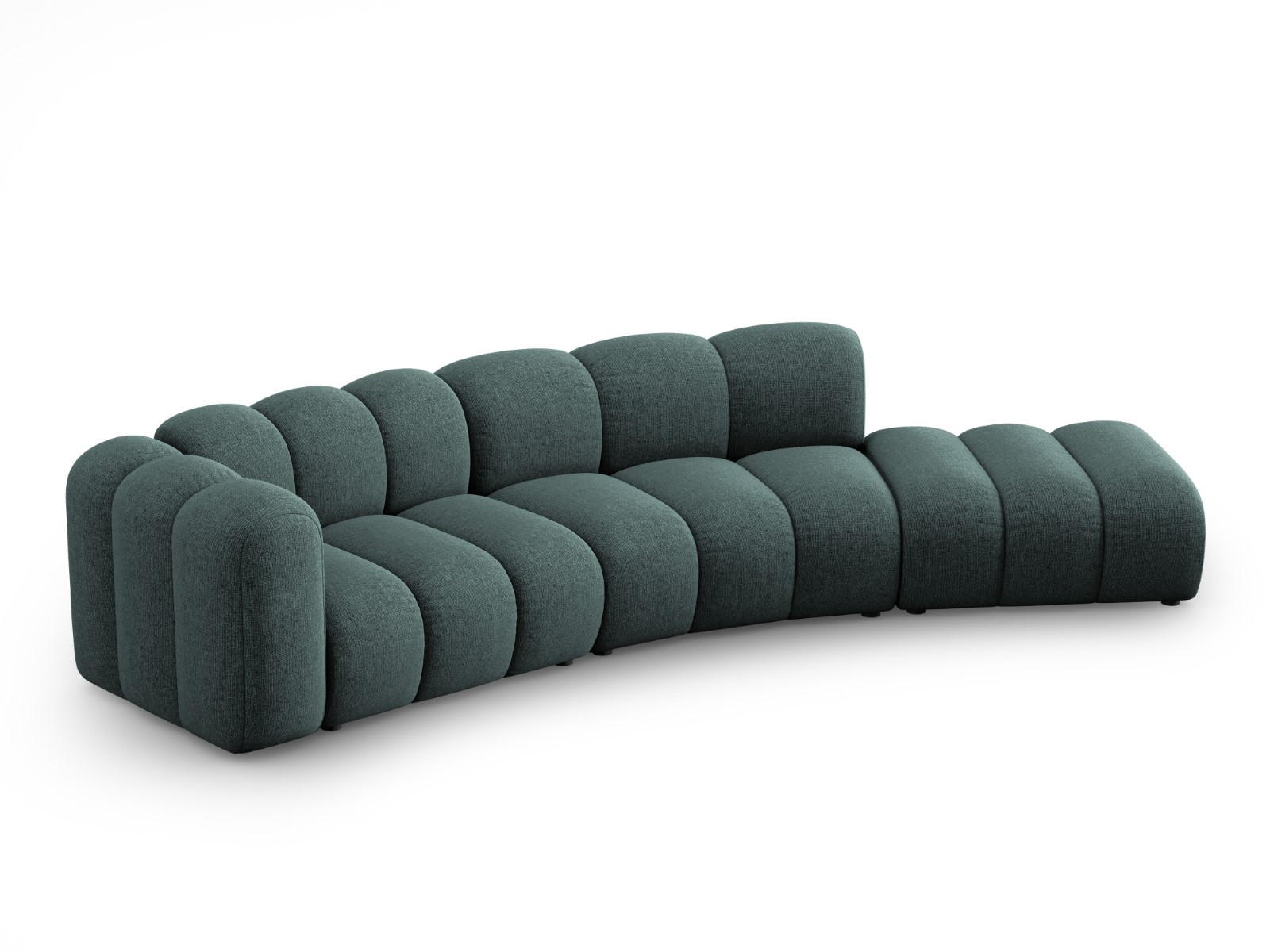 SOFA modular rechts Lupine aus Chenille-Stoff petrol 5 Sitzplätze - Petrol, Textil (335/70/166cm) - Micadoni