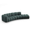 SOFA modular rechts Lupine aus Chenille-Stoff petrol 5 Sitzplätze - Petrol, Textil (335/70/166cm) - Micadoni