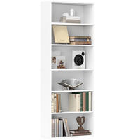 BÜCHERREGAL mit Verstellbare Ablage, Weiß - Weiß, Karton (24/158.5/60cm) - HOMCOM