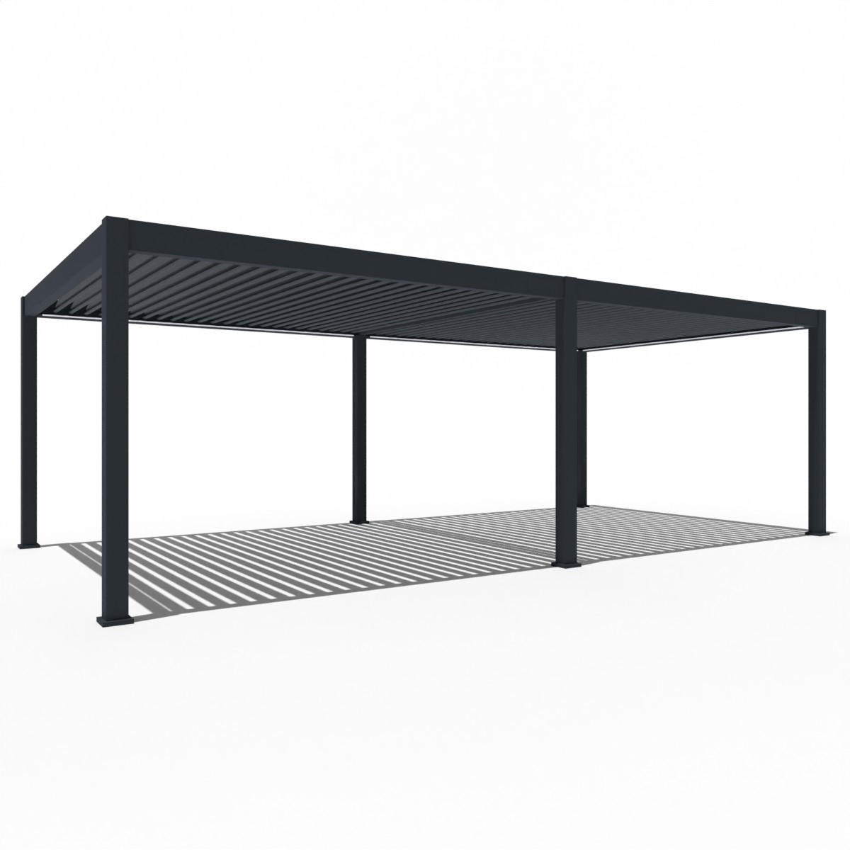 PERGOLA Deluxe Plus Elektrisch Pavillon Terrassenüberdachung Alu LED 4 x 8 m - Anthrazit, Metall (400/255/800cm) - WEIDE