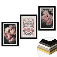 WANDBILDER 3er-Set - 20x30 cm Schwarzer Rahmen - Vintage-Rosenträume-Inschrift - Schwarz, Kunststoff (20/30cm) - ArtPrintCave