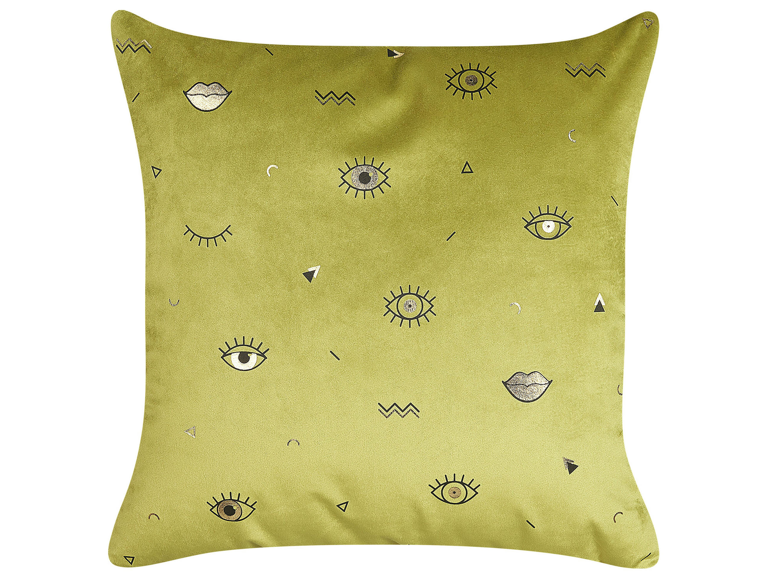 DEKOKISSEN 2er-Set Olivgrün 45/45 cm Aeonium - Olivgrün, Textil (45/45cm) - Beliani