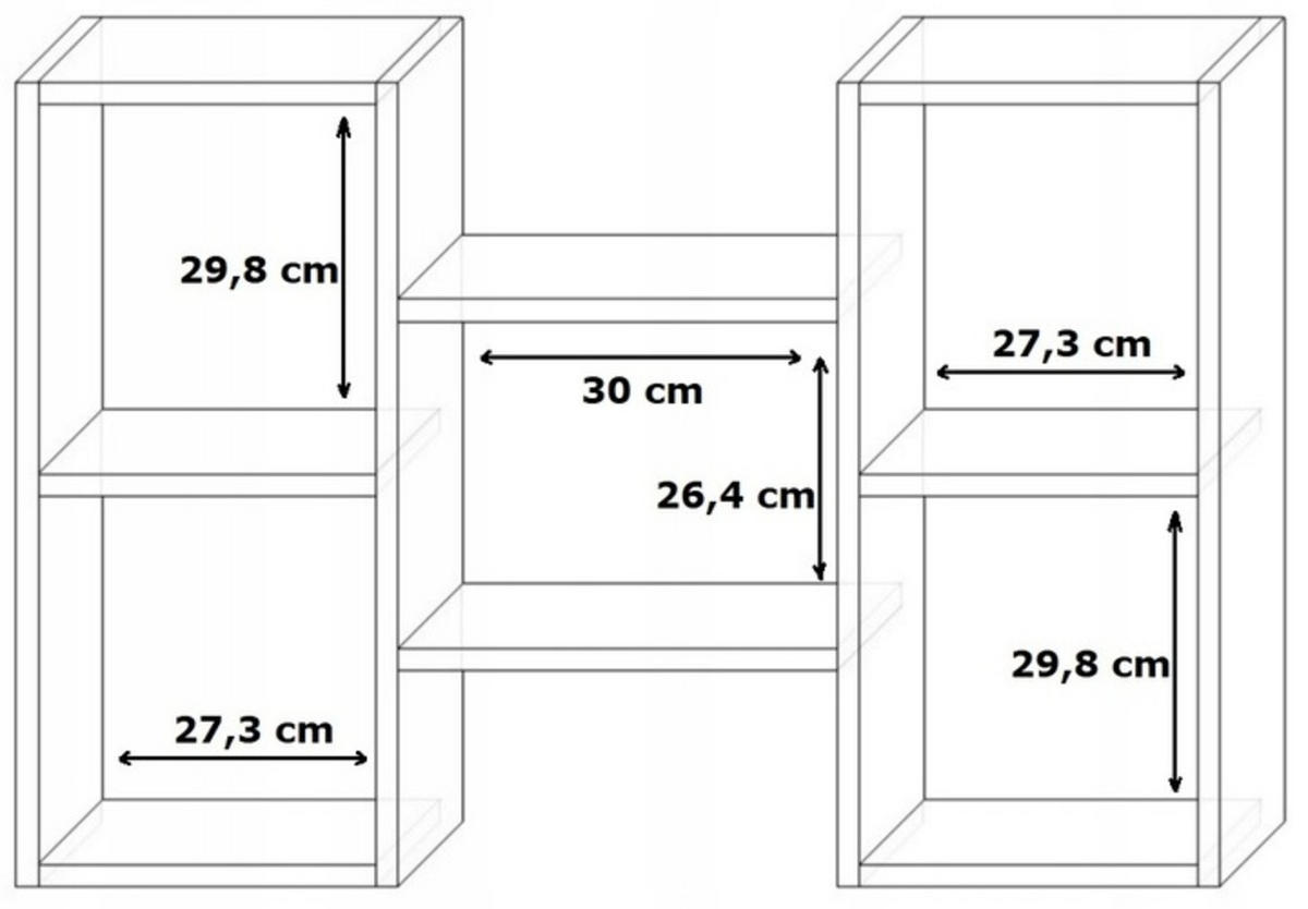 WANDREGAL Polon Schwarz 92/21/65 cm - Schwarz, Holzwerkstoff (92/65/21cm) - Matkam Möbel