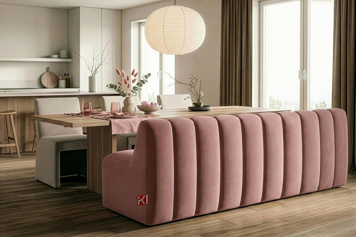ESSZIMMERBANK CORDA, Rosa - Pink, Holz/Holzwerkstoff (203/78/71cm) - KONSIMO®