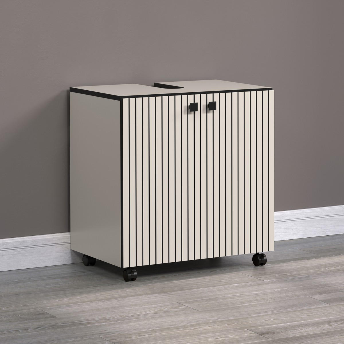 WASCHBECKENUNTERSCHRANK PureBliss Hellgrau - Hellgrau, Holzwerkstoff (60/64/42cm) - Trendteam