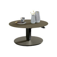 WOHNZIMMERTISCH rund Cathleen 80x80x39 Couchtisch Schwarz/Beigegrau - Braun, Glas (80/80/39cm) - 58aufmkessel