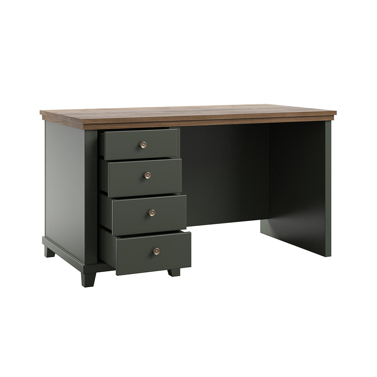 SCHREIBTISCH Martin Grün und Holz - Grün, Holzwerkstoff (70/140/77cm) - Petits-meubles