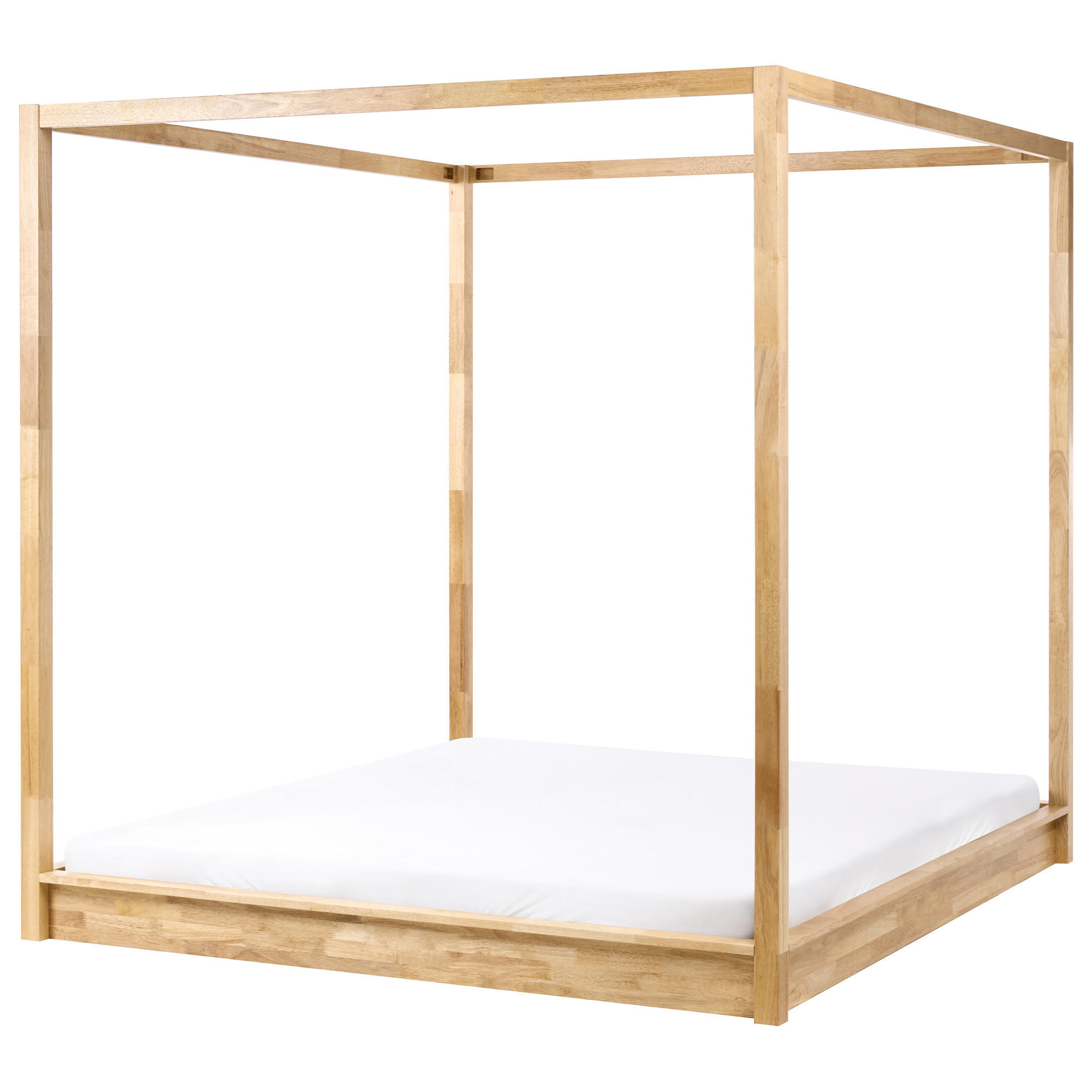 HIMMELBETT Holz 180/200 cm Hellbraun Herliere - Hellbraun, Holz (180/200cm) - Beliani