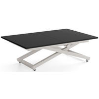 COUCHTISCH Axen höhenverstellbar ausziehbar, Schwarz 120-160/80/38-75 cm - Kaschmir/Schwarz, Holzwerkstoff/Metall (80/160/75cm) - WFL GROUP