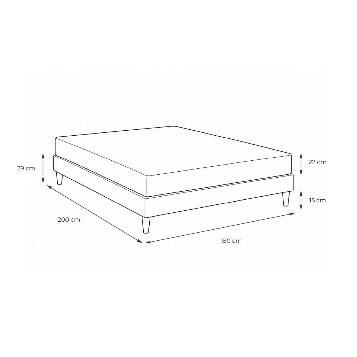 BETT Lancaster Taschenfederkern und Memory-Schaum 150 x 200 cm h3 - Kit Bettgestell Weiß - Beige/Weiß, Karton/Holz (150/200cm) - ROYAL PALACE BEDDING