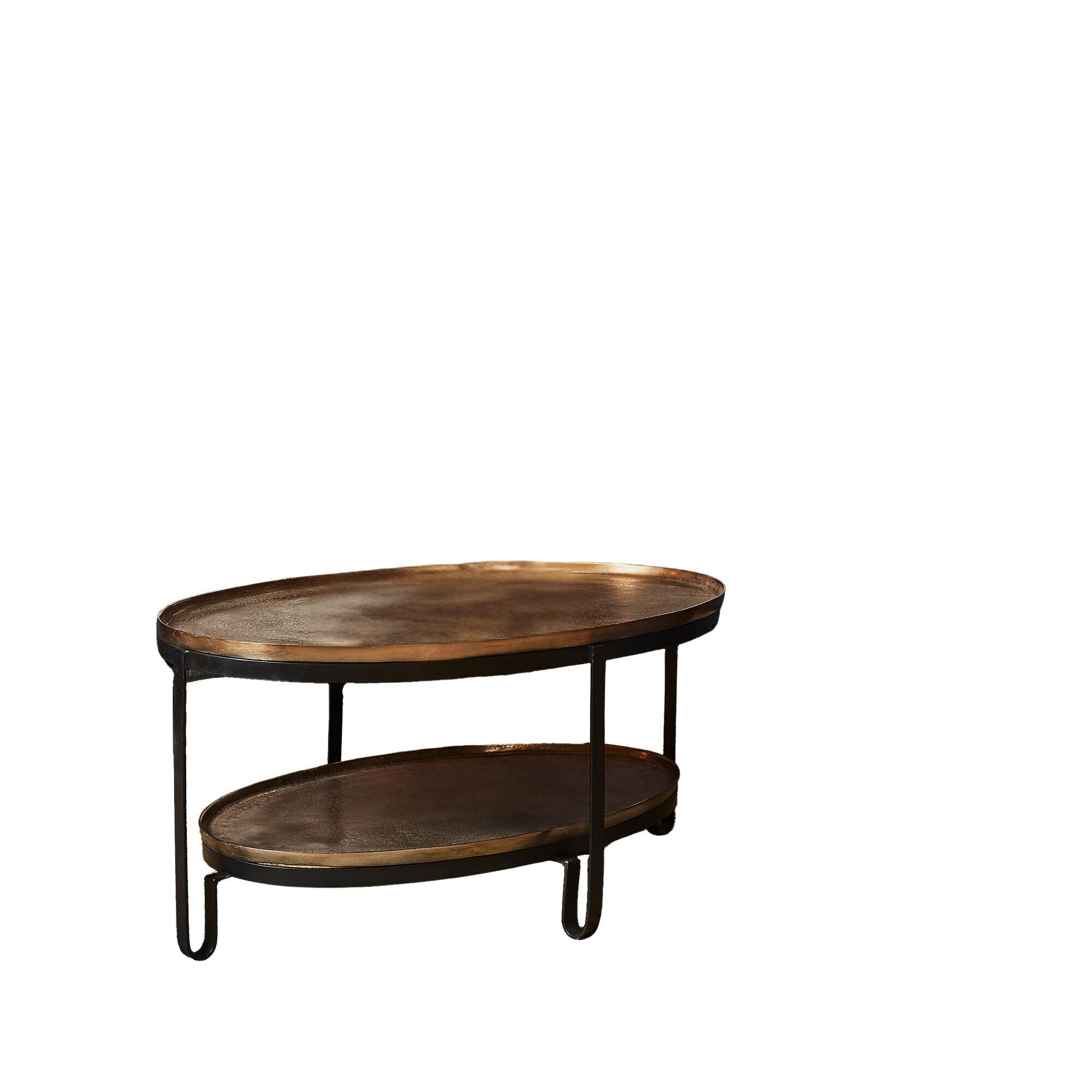 COUCHTISCH Anna Metall 98 cm / 60 cm Gold - Goldfarben, Metall (60/98/45cm)