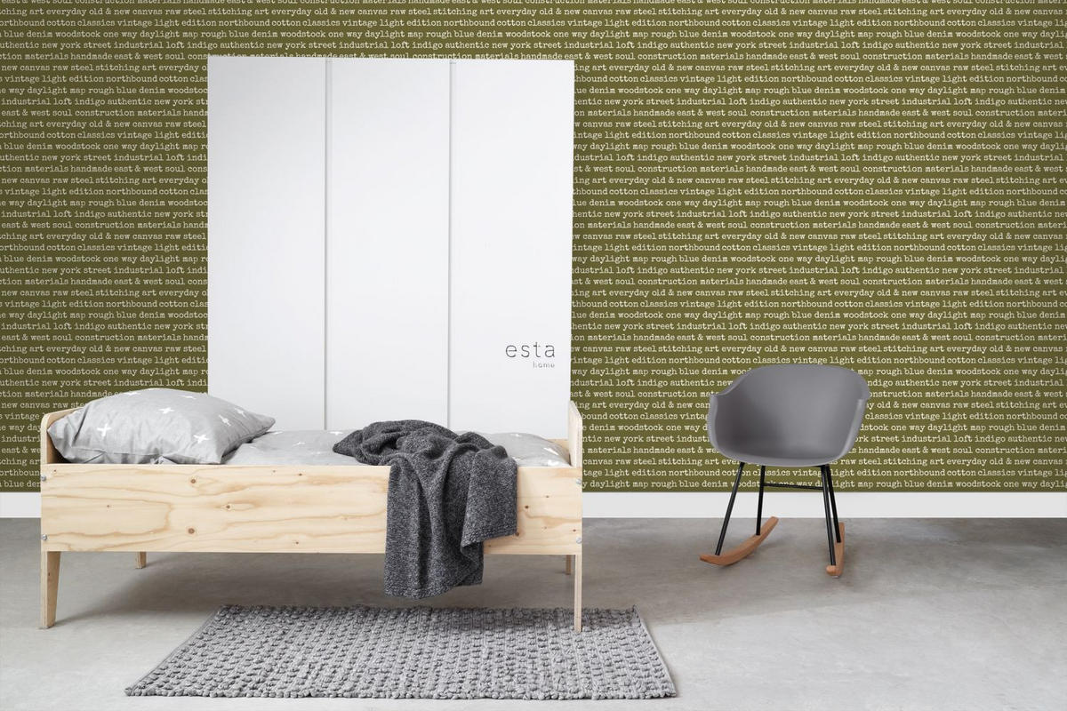 TAPETE City Talk Sprüche 53 cm x 10.05 m - Grün, Papier (53/1000cm) - ESTAhome