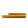 LINKES-SOFA Miley aus Samt gelb 4 Sitzplätze - Gelb, Textil (90/70/323cm) - Micadoni
