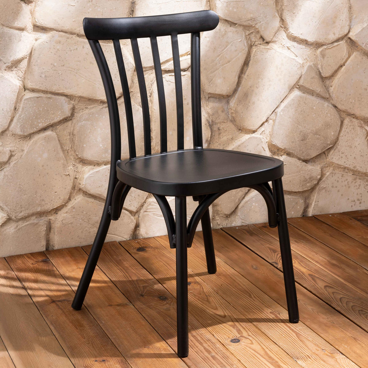 GARTENSTUHL, Schwarz - Schwarz, Metall (44/87/52cm) - Oviala