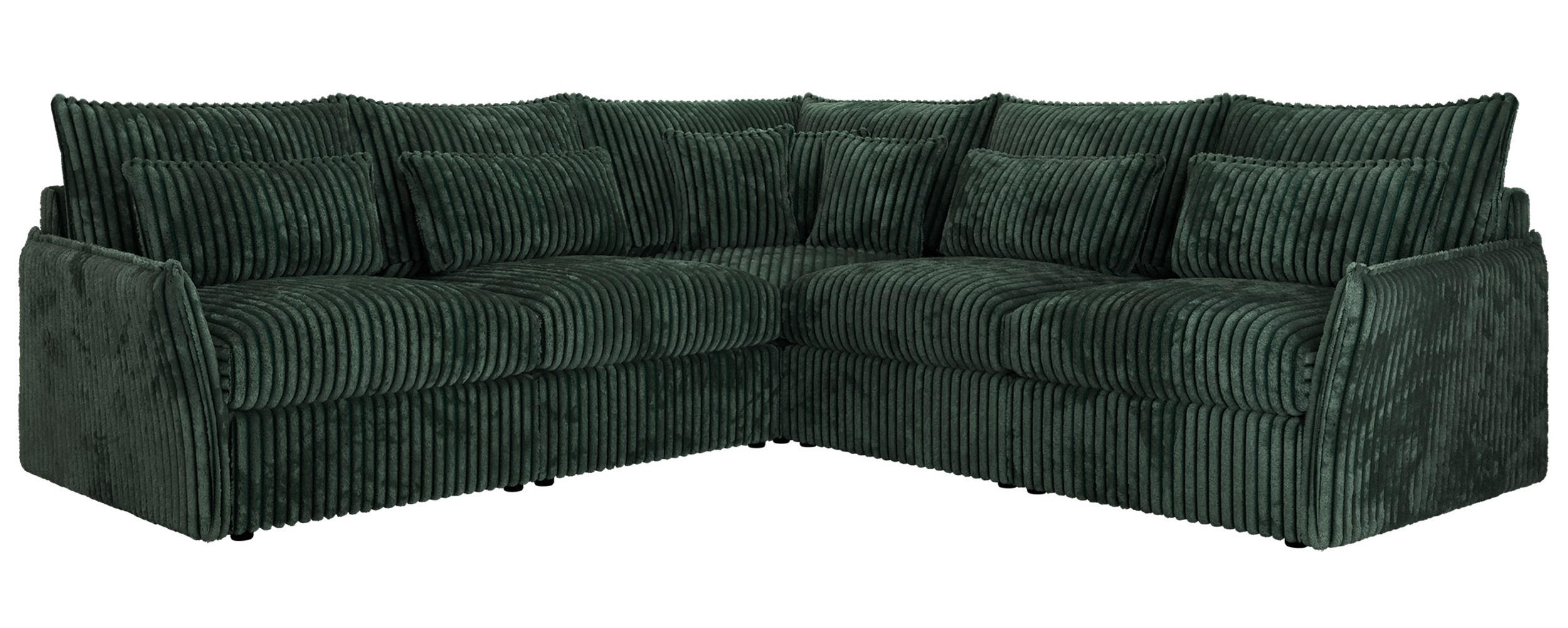 ECKSOFA VERSO L Grün Cord - Schwarz/Grün, Kunststoff/Textil (270/270cm) - MKS