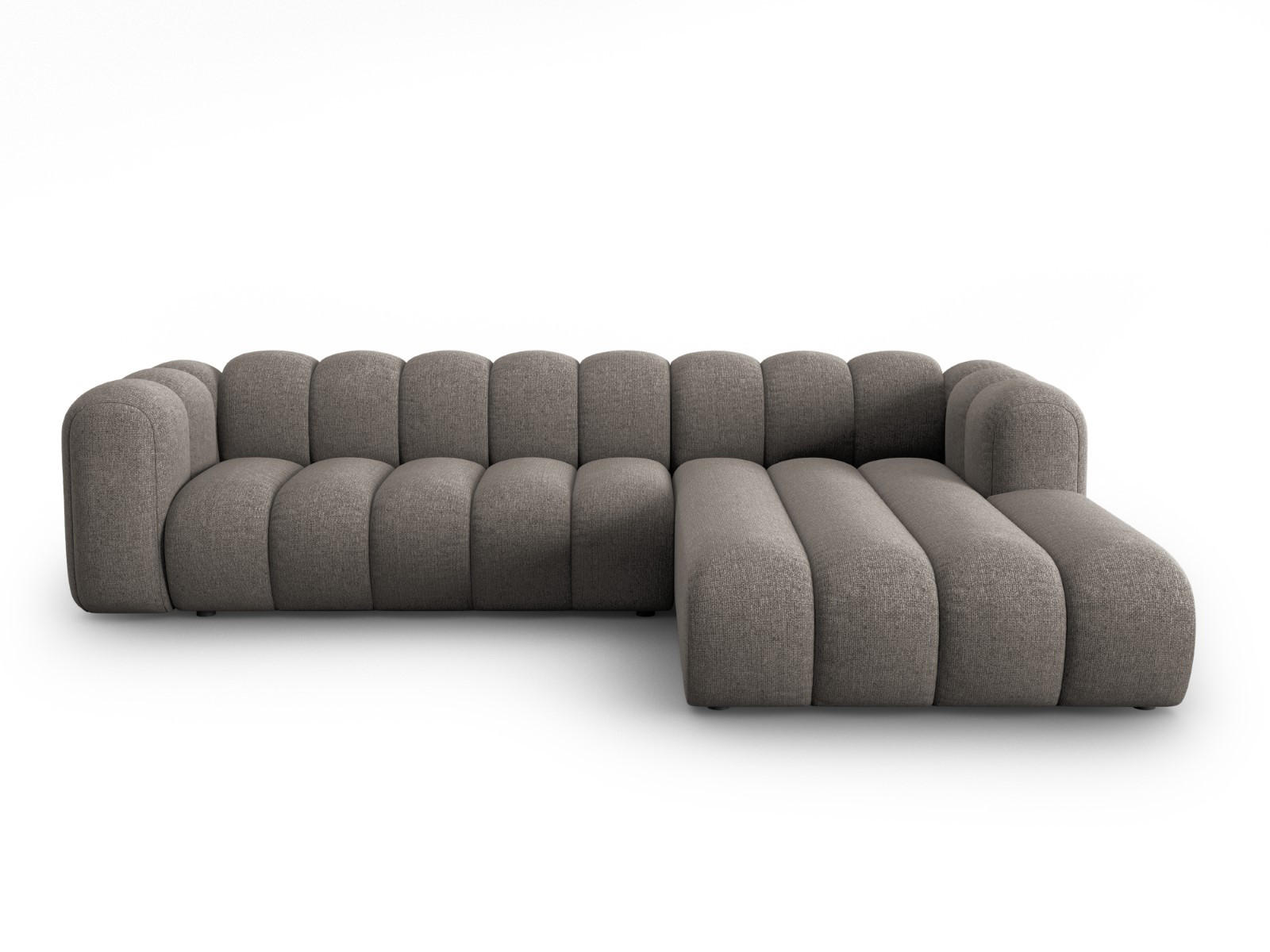 ECKSOFA modular rechts Lupine aus Chenille-Stoff grau 4 Sitzplätze - Grau, Textil (177/290cm) - Micadoni