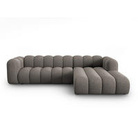 ECKSOFA modular rechts Lupine aus Chenille-Stoff grau 4 Sitzplätze - Grau, Textil (177/290cm) - Micadoni