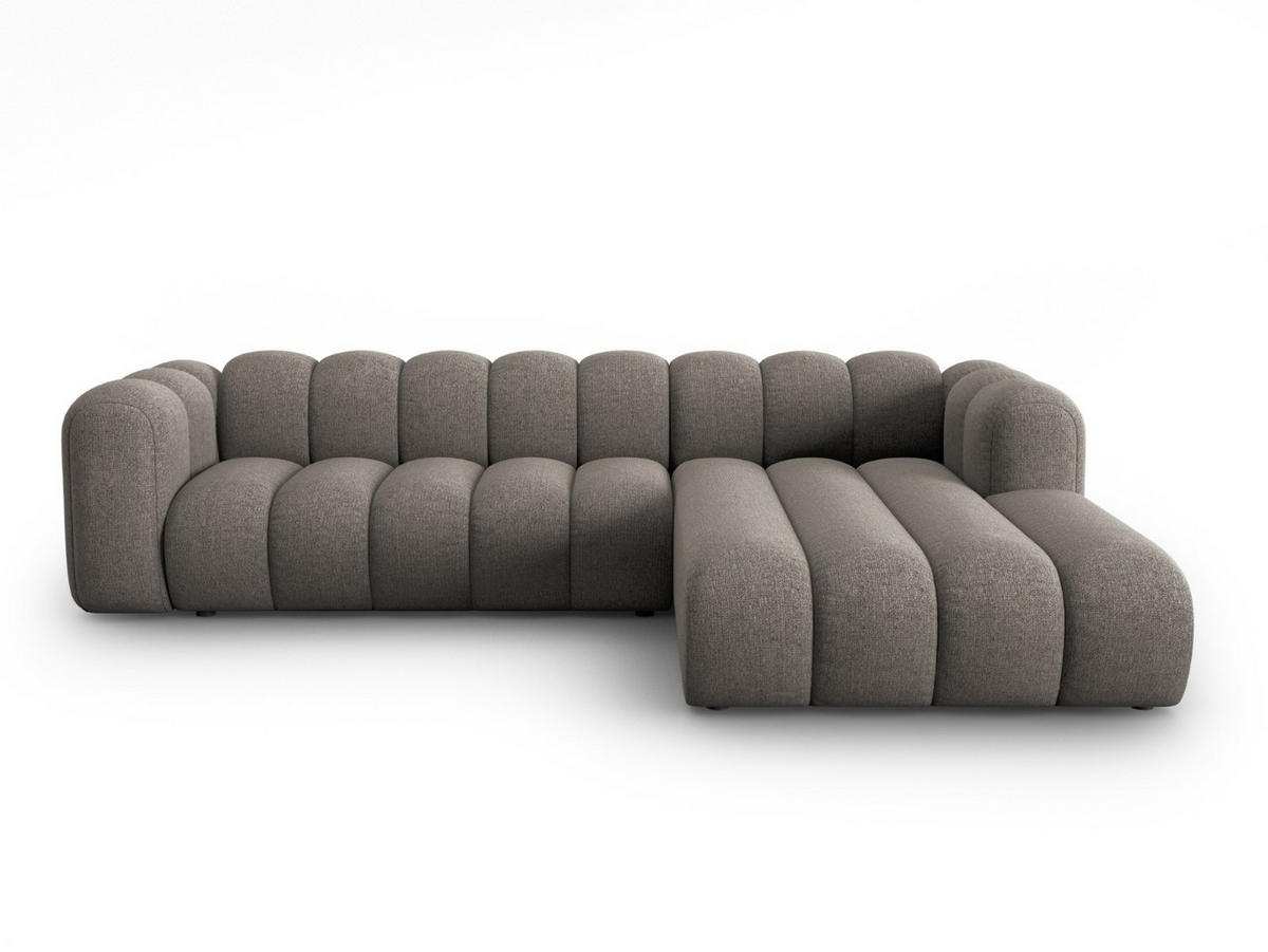 ECKSOFA modular rechts Lupine aus Chenille-Stoff grau 4 Sitzplätze - Grau, Textil (177/290cm) - Micadoni