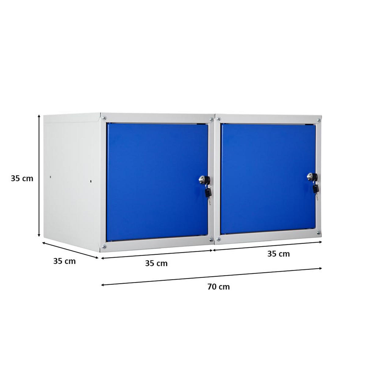 SCHLIESSFACHWÜRFEL Cubic 2er-Set 35x35x35 cm Grau-Blau - Blaugrau, Metall (70/35/35cm) - PROREGAL