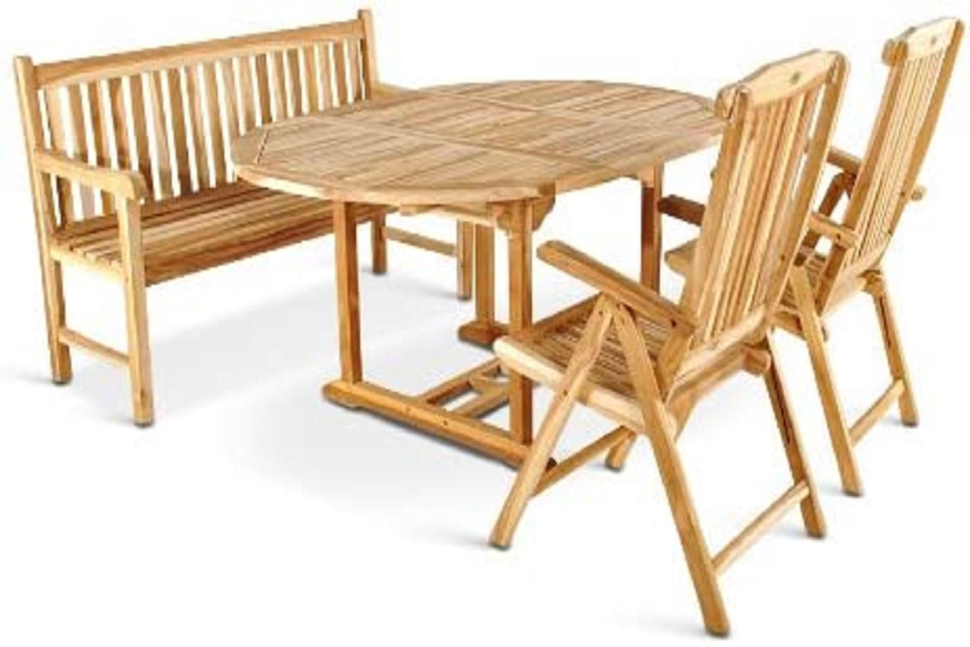 GARTENMÖBELSET 4TLG. BORNEO ARUBA - Beige, Holz - SAM