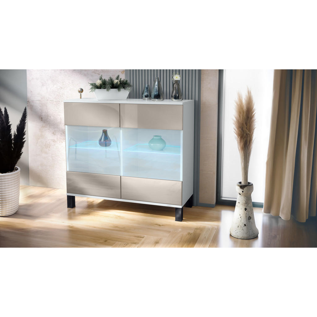 Thumbnail - Vladon Kommode, Sand, Holzwerkstoff, 92.5x84.5x35 cm, Wohnzimmer, Kommoden & Sideboards, Kommoden