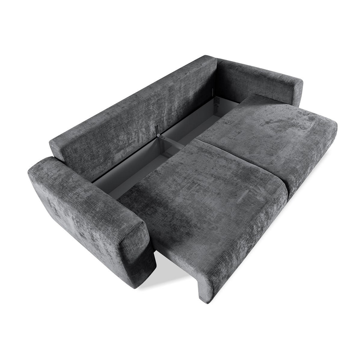 SOFA Alcamo Graphit, Schlafsofa - Graphitfarben, Holzwerkstoff/Textil (250/93/118cm) - Bettso