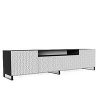 TV-SCHRANK Weiß ALI Mit Dekorativen Fronten 200 cm - Weiß, Holzwerkstoff (200/53/41cm) - Sepro Meble